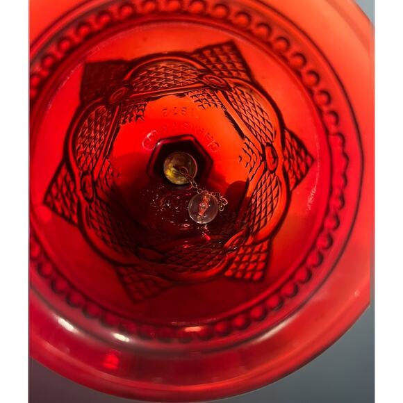 Vintage Avon Bell 1876 Cape Cod Ruby Red Glass Dimple Crimson Scarlet - NICE!! - Picture 5 of 6